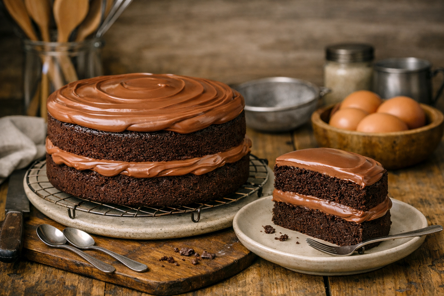 PASTEL DE CHOCOLATE CON CREMA DE NUTELLA
