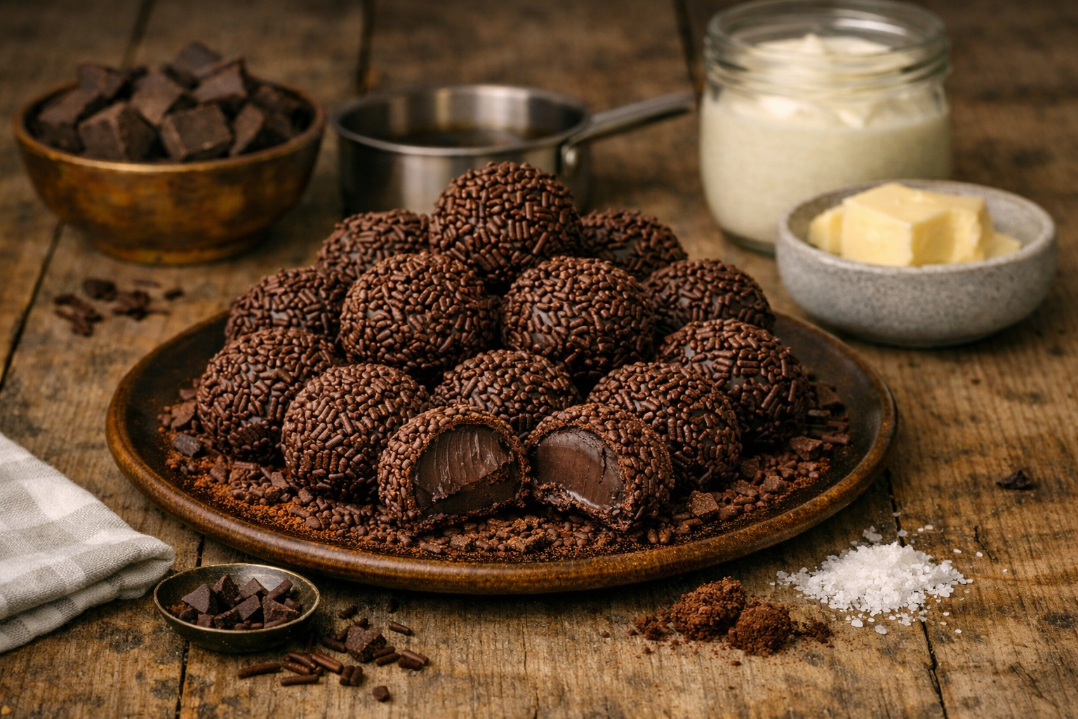TRUFAS DE CHOCOLATE NEGRO